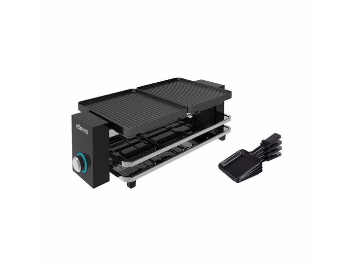 Koenig Raclette-Grill Piano Noir 8 Raclettegerät – Raclette Ofen/Raclette Grill – schwarz / chrom