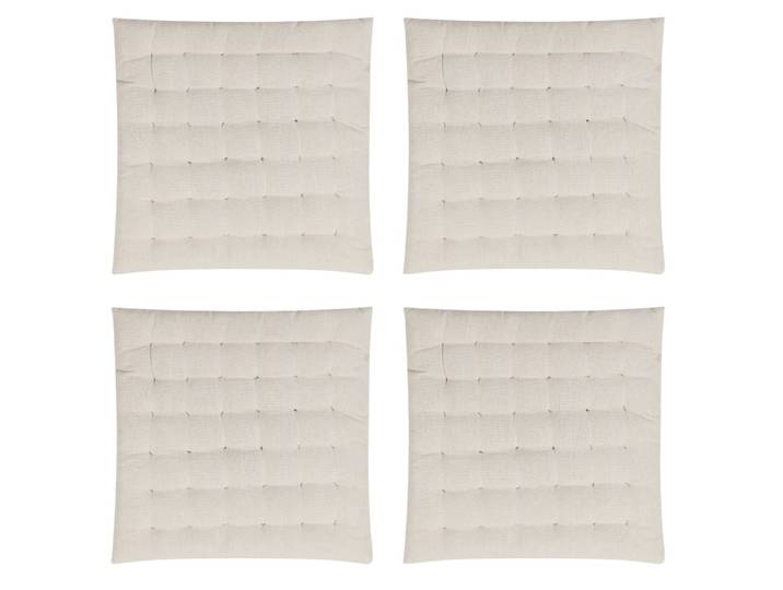 Galettes de chaise capitonnées crème-lot de 4- 40x40x4