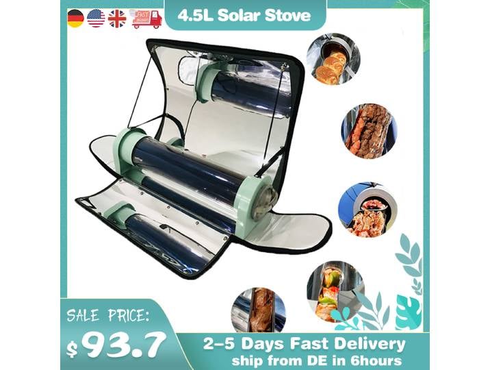 Cuisinière solaire intégrée extérieure portable, cuisinière solaire parabolique, température de location plus élevée, 550 °F, 4,5 L