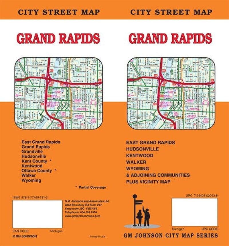 Plan des rues - Grand Rapids   GM Johnson