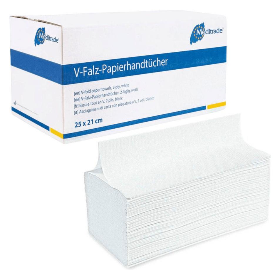 Meditrade Papierhandtücher 6721 V-Falzung 2-lagig 15 St. (15x) (6721)