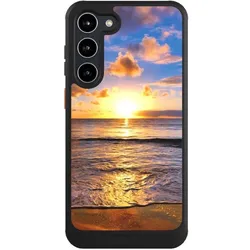 Nivocase Hülle für Samsung Galaxy S23+ Handyhülle NIVOcore Case Schwarz Meer Sonnenuntergang Strand (Samsung Galaxy S23+), Smartphone Hülle, Schwarz
