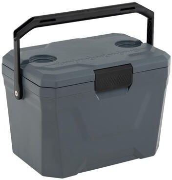 Costway Insulated Portable Cooler Hard Shell Ice Chest with 2 Cup Holders-Gray