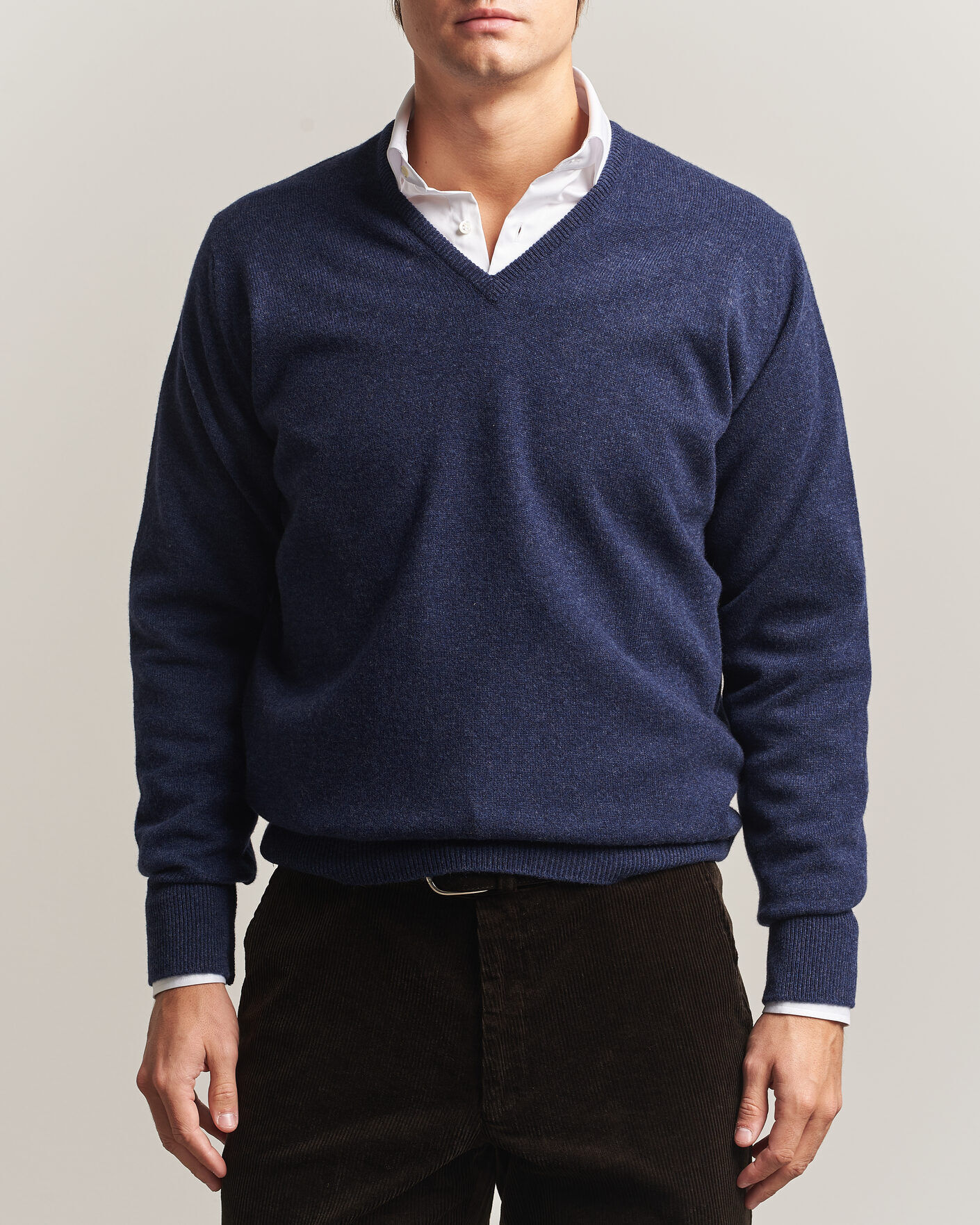 William Lockie Rob Lambswool V-Neck Astra men M Blå