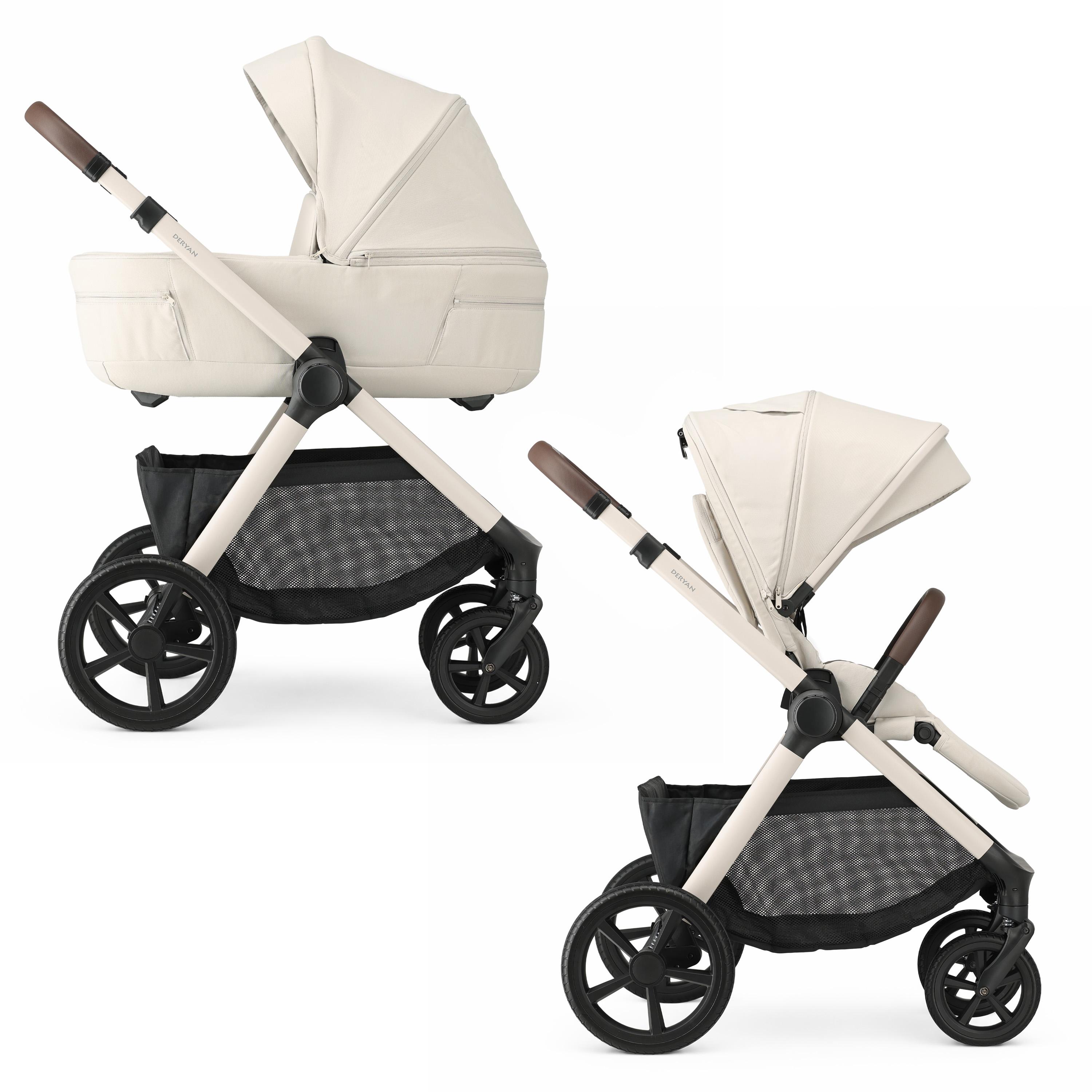 Deryan Otis Kinderwagen 2-in-1 - Mit Babywanne und Sportsitz - Beige