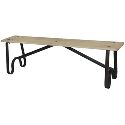 Chic Antique Grimaud Sitzbank mit Beinen aus Eisen, H46/L152/B38 cm natur