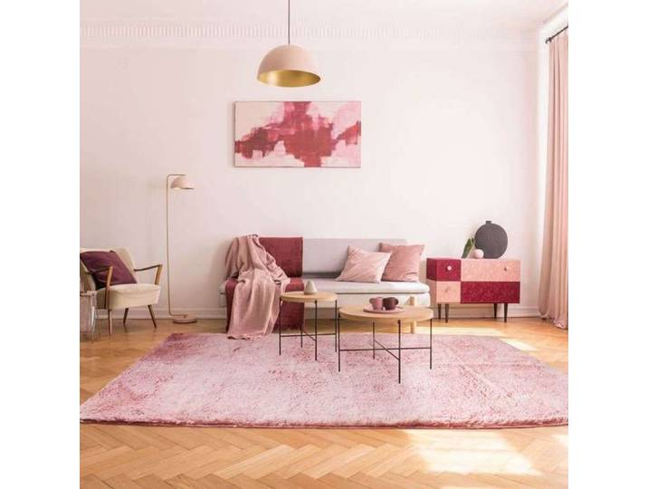 Tapis à base fine et souple extra doux rose 190x290
