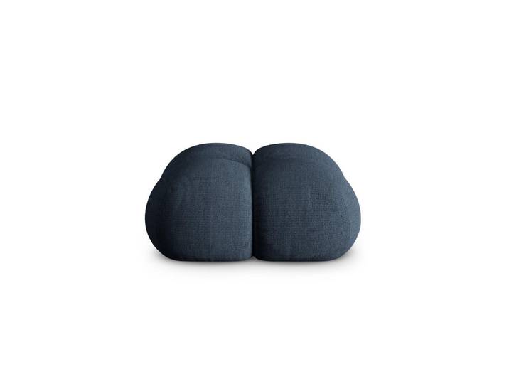 Cosmopolitan Design Pouf Loretto aus strukturiertem Stoff dunkelblau, Dunkelblau, 90x40x90 cm, Wohnzimmer, Sessel, Hocker & Hockerbänke, Poufs
