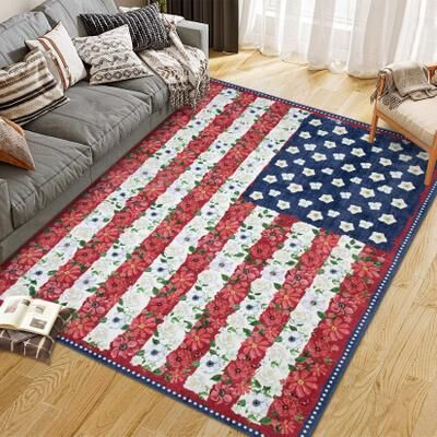 Garvee 350g Pearl Velvet Area Rug, Modern Elegant Floral Printed Floor Carpet