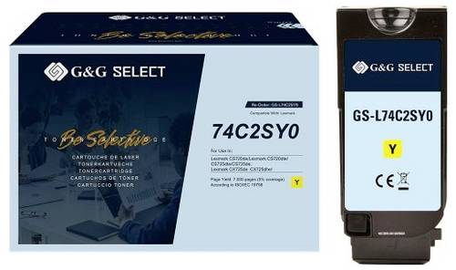 G&G Toner ersetzt Lexmark 74C2SYE Kompatibel Gelb 7000 Seiten GS-L74C2SY0