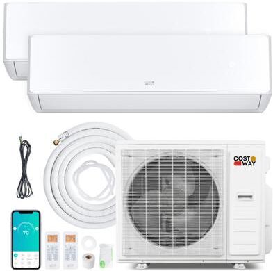 Costway X-Pro 35000 BTU 2 Zone 22.5 SEER2 Mini Split AC with Heat Pump-18K + 18K