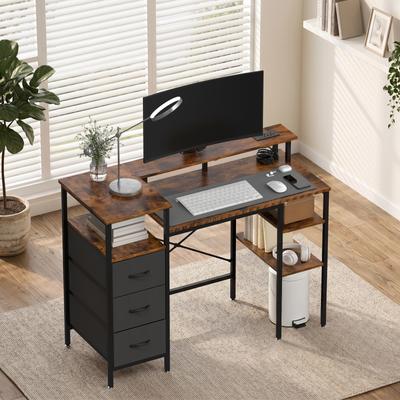 karlinc 47'' Computer Gaming Office Desk with Charging Station , Storage Drawers, Versatile Writing Work Desk for Home Office Study