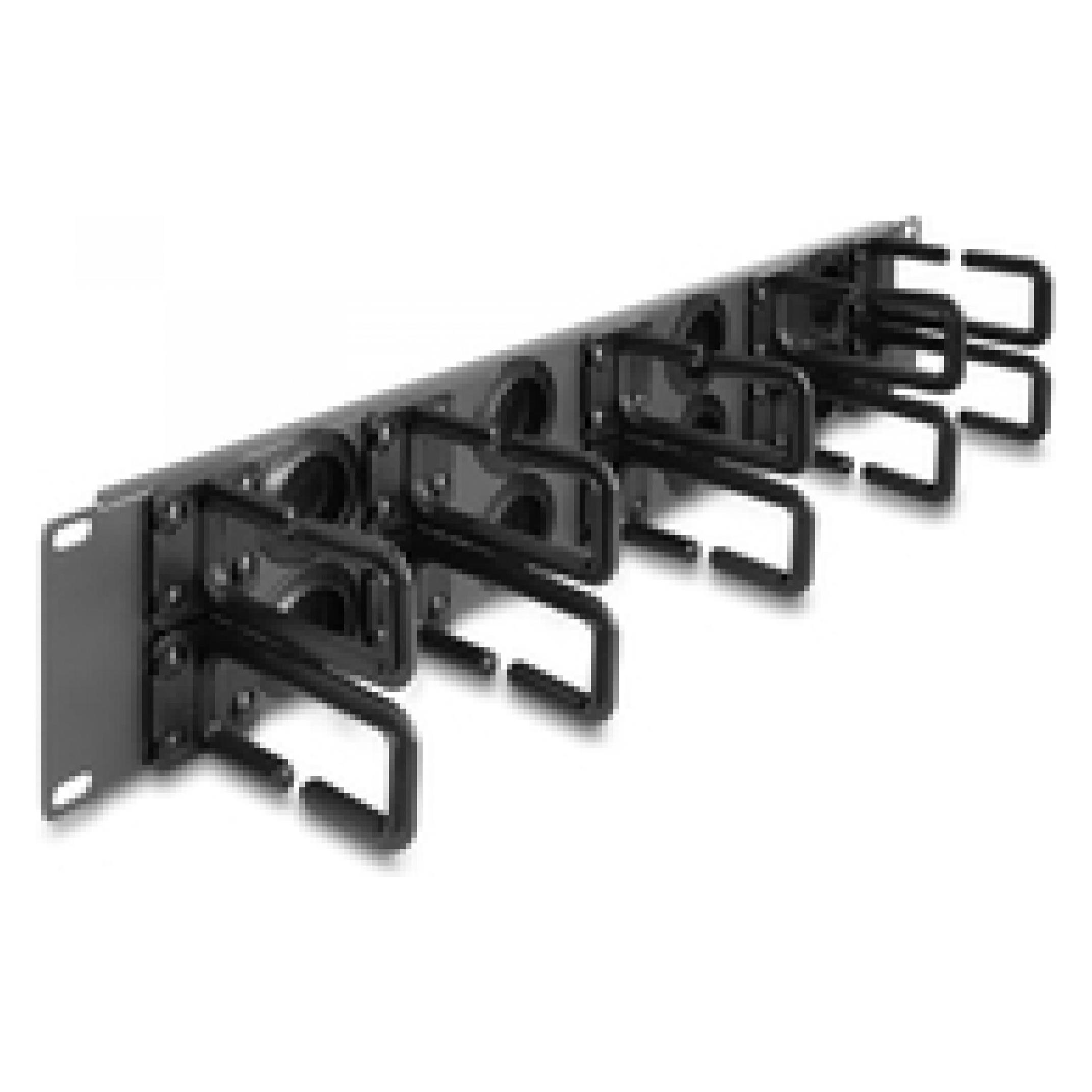 Delock 19? Kabelmanagement Rangierpanel mit 8 Gummi Kabeldur (66746)