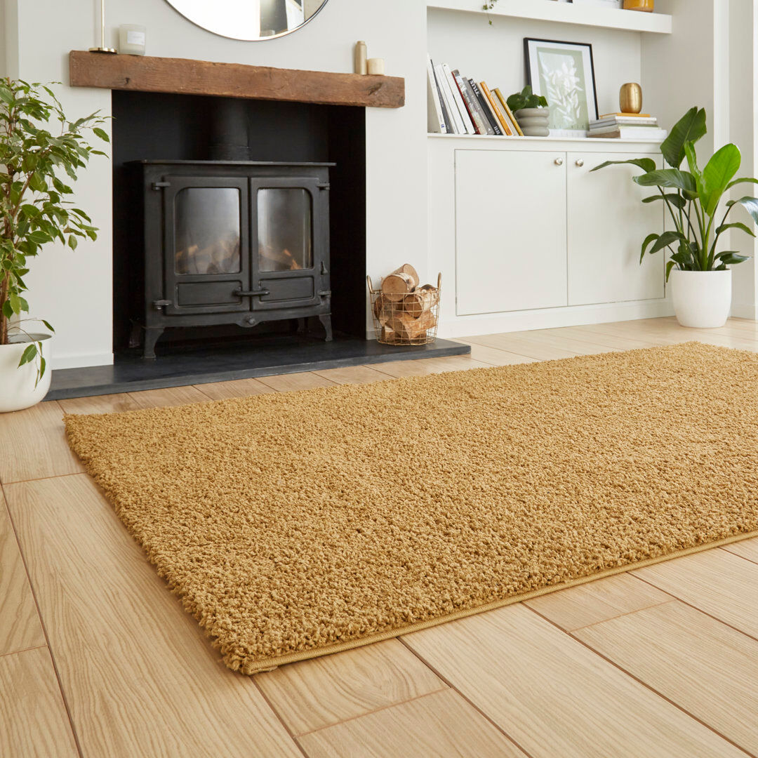Think Rugs Bali area rug Machine Woven Rectangle Gold Gold Rectangle 160 x 230cm