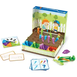 Learning Resources Wurmgarten Feinmotorik-Lernspiel für Kinder - bunt, Kunststoff, 4 Farben, Pinzette, Drehscheibe, Aufgabenkarten