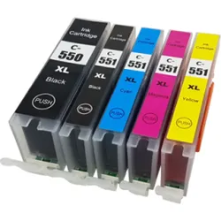 Kompatibles Druckerpatronen Set Canon PGI-550 & CLI-551 schwarz, cyan, magenta, gelb - 5 Patronen