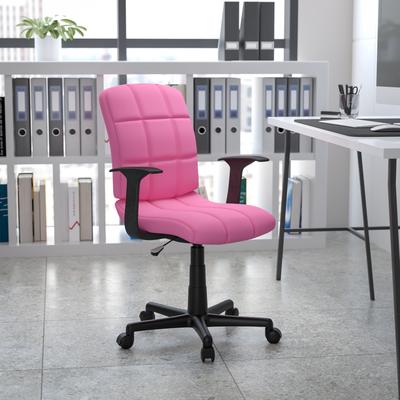 Flash Furniture Mid-Back Quilted Vinyl Swivel Task Office Chair with Arms