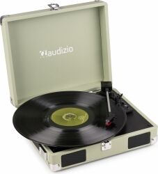 RP111G Record Player Briefcase Green TILBUD NU