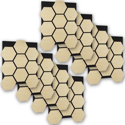 TecTake GmbH tectake Akustikpaneele Sonic Shield, zuschneidbar, Schallabsorption, 76x62x1,8cm, Eichenholz hell naturfarben