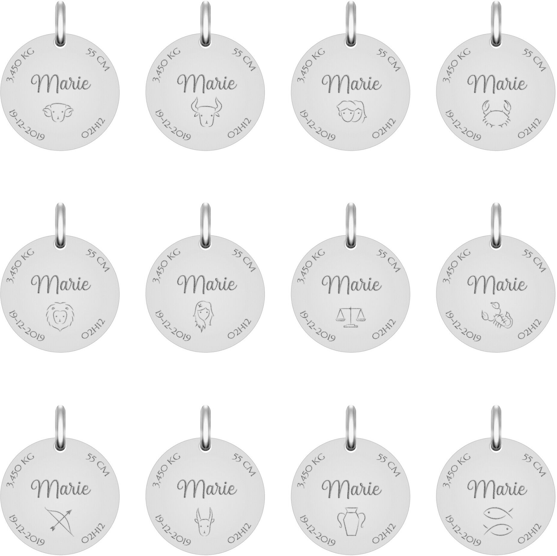 Mon Premier Bijou Médaille de naissance - Argent massif