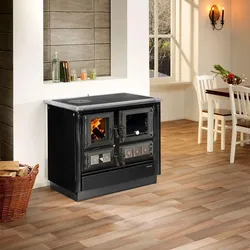 Justus  Festbrennstoffherd  Rustico-90  2.0  Schwarz  Backfach  rechts  7kW