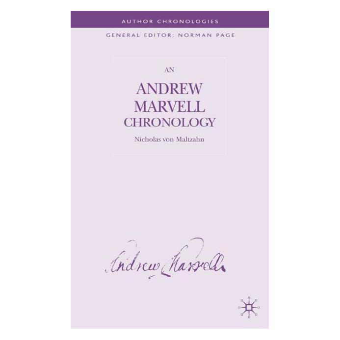 Palgrave Macmillan Uk Maltzahn:Andrew Marvell Chronology (Englisch, Hardcover, N. Maltzahn) (61621896)