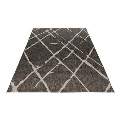 Teppich OBSESSION "My Tallinn 540", grau, B:80cm H:2mm L:150cm, Polypropylen, Teppiche, Teppich, Flachgewebe, modernes Rauten Muster, In- und Outdoor geeignet