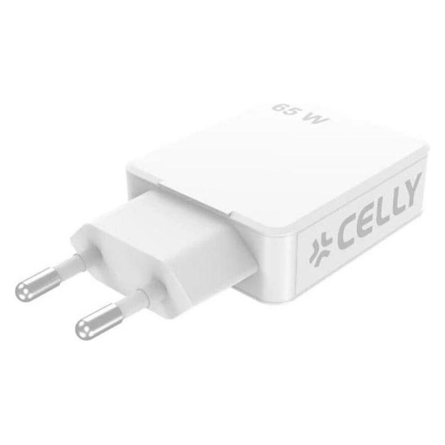 Celly Wandladegerät SLIMTC2C65WWH (65 W, 2 Ports) (SLIMTC2C65WWH)