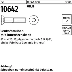 Senkschraube ISO 10642 Innen-6kt M5x 35 8.8 200 Stück