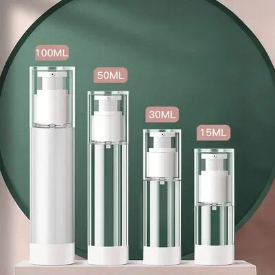 Multisell Products Hub Bottle Travel Size Dispenser Makeup Container, Clear Airless Cosmetic Cream Pump For Lotion And Gel lotionn Bottle 50ml