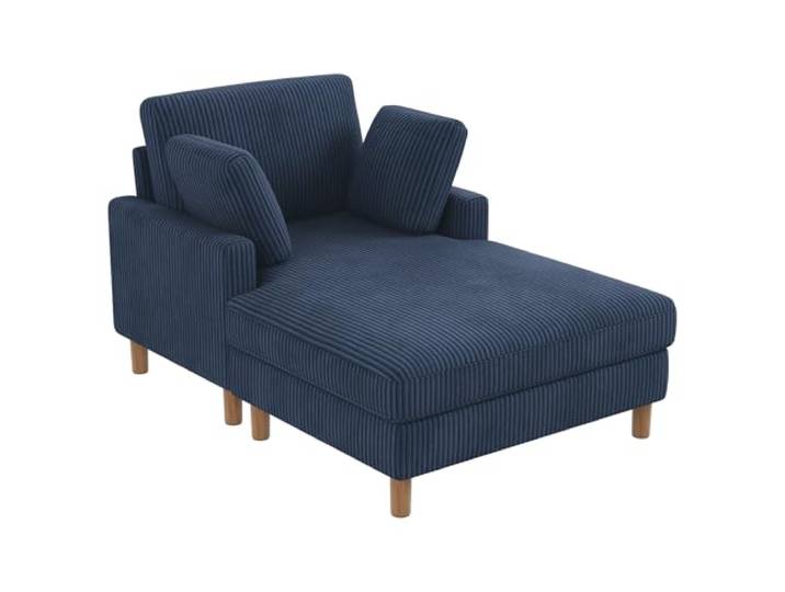 Vesgantti Cord Schlafsofa, Sofa Bett mit 2 Kissen, Relaxsessel, Schlafsessel für Wohnzimmer, Schlafzimmer, Büro, Werkzeuglose Montage, 148 * 104 * 92cm (Blau)