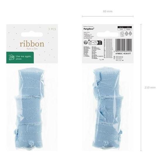 Partydeco Blaues Chiffonband 40mm/5m 3St (3x) (47722071)