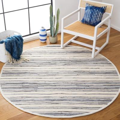SAFAVIEH Handmade Rag Rug with Fringe Valborg Casual Stripe Cotton Rug with Fringe