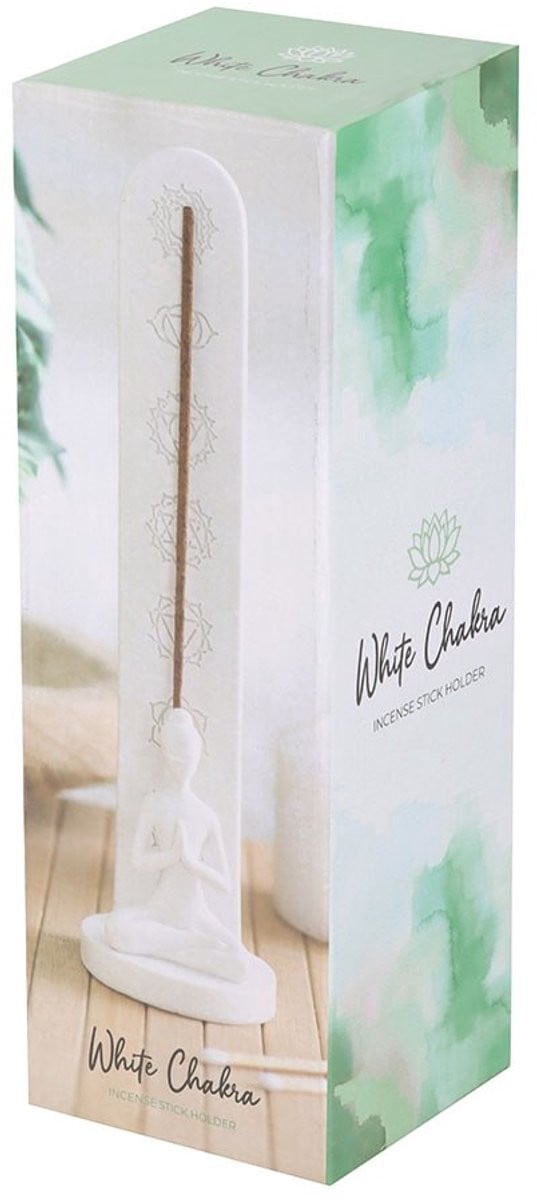Something Different White Chakra and Yoga Pose Incense Stick Holder Wierookhouder - Wit