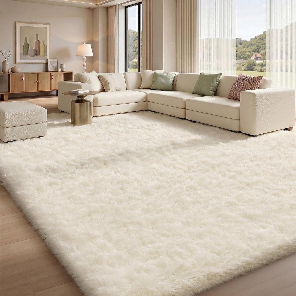 Lemon Hoogpolig tapijt Crème 240 x 340 cm