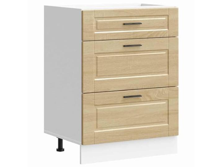 HKTMGDNG Küchenunterschrank Porto 60x46x81.5 cm Sonoma-Eiche Praktischer Beistellschrank für Küche und Speisekammer. Bietet geordneten Platz für Geschirr mit flexibler Anpassung.