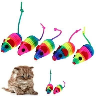 Uplift Essentials 5 Piece Squeaky Plush Mice Set Colorful Interactive Pounce & Prey Cat Toys 5 Piece Squeaky Plush Mice Set Colorful Interactive Pounce & Prey Cat Toys