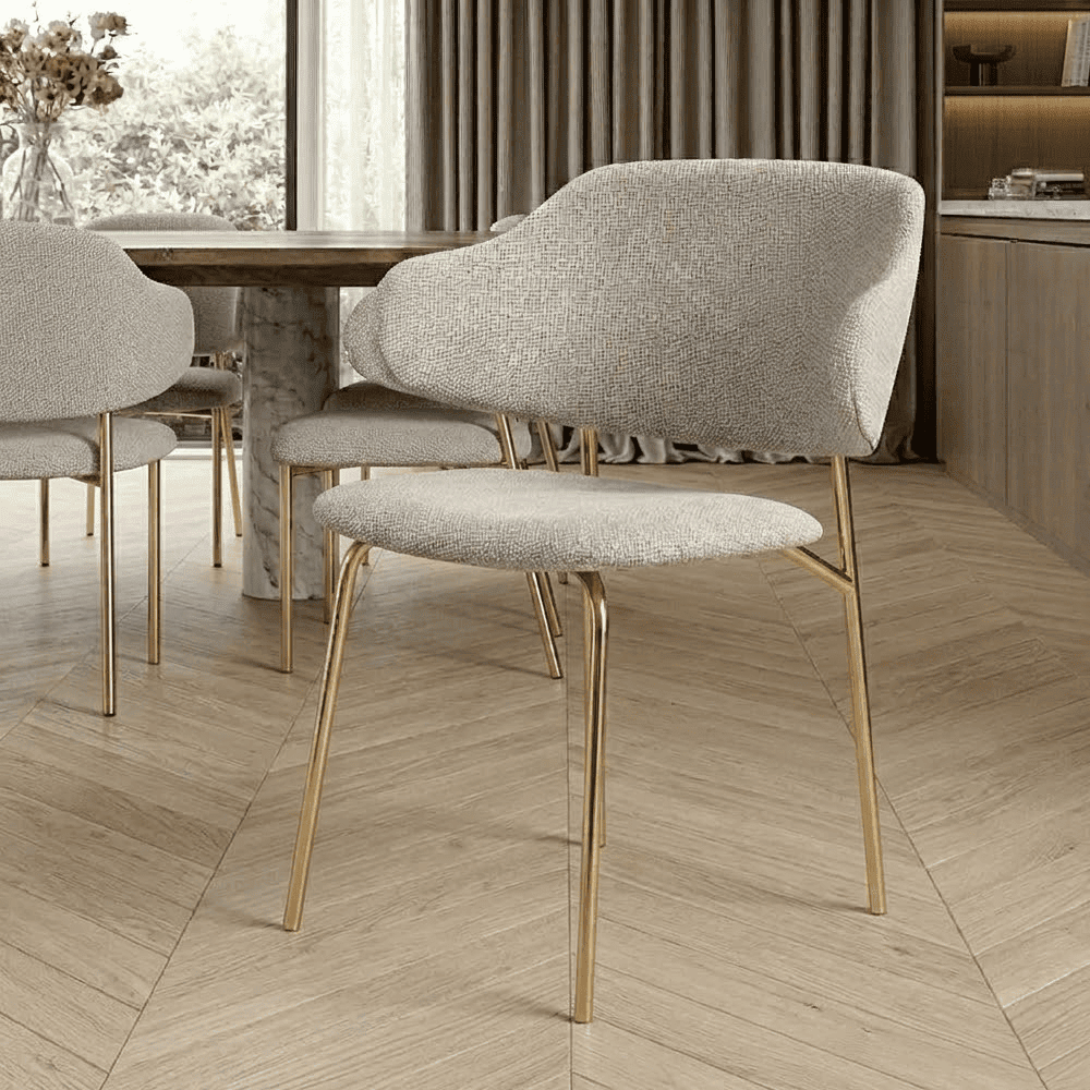 Libbie Beige & Gold Dining Chair