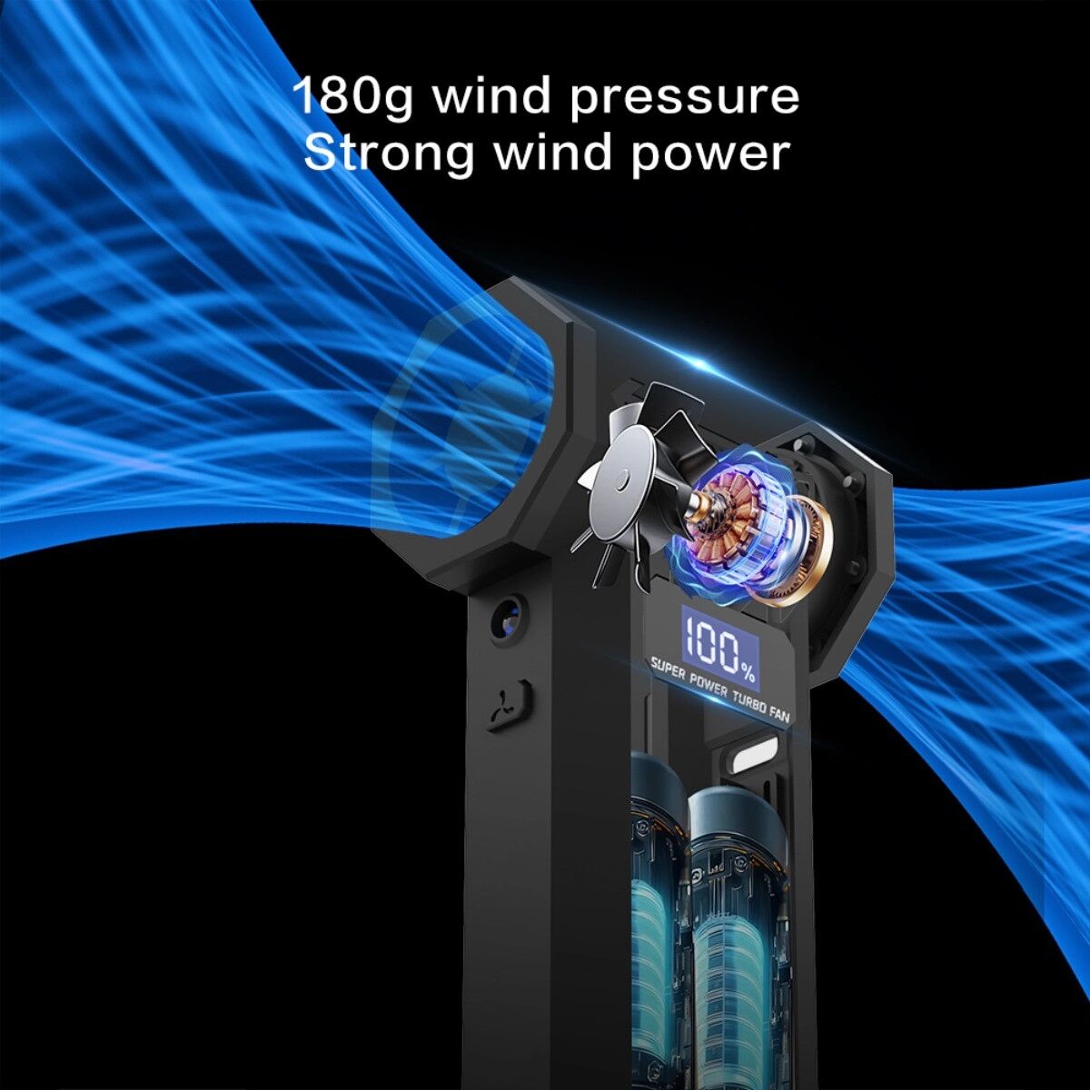 INF Tragbares Hand-Mini-Luftgebläse – Hochdruck 120000RPM kabelloses elektrisches Gebläse mit 5200mAh Akku