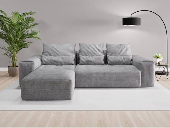 Ecksofa Denver Nr. 1 links - Grau (Dunkelgrau) - Cordstoff