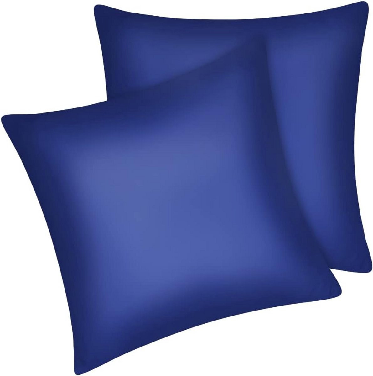 Set van 2 satijnen kussenslopen marineblauw - 80x80 cm