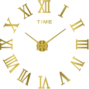 Inspire Picks 3D DIY Frameless Wall Clock Luminous Silent Modern Wall Decor Stickers 033 Gold 3d 37 Inch (90cm)