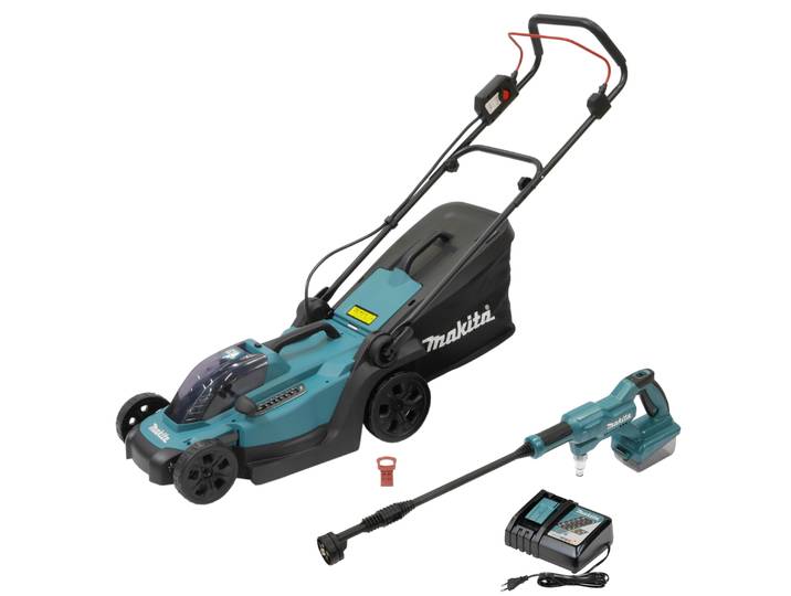 Akkurasenmäher MAKITA DLX2583T , türkis, B:37,5cm H:97,5cm T:135cm, Rasenmäher, Akkurasenmäher, inkl. Akku-Druckreiniger, Akku und Ladegerät