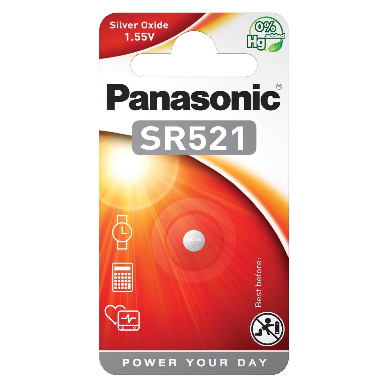 Panasonic Silver Oxide SR521 (1 Stk., SR63, 17 mAh) (SR-521EL/1B)