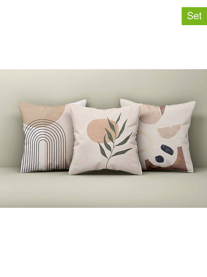Coin de Pierre 3er-Set: Kissenhüllen in Beige/ Creme - (L)43 x (B)43 cm - onesize