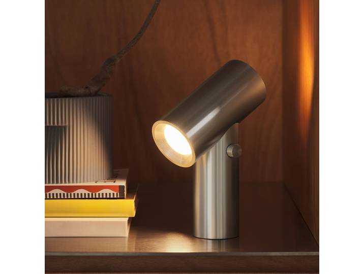 Beam LED-Akku-Tischleuchte grau Alu dimmbar IP56 - Muuto - Wohnzimmer - Modern - Aluminium - Einflammig