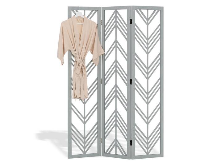 Homestyle4u Paravent 120/170 cm Grau Holz, 120x170x2 cm, Wohnzimmer, Raumteiler, Paravents