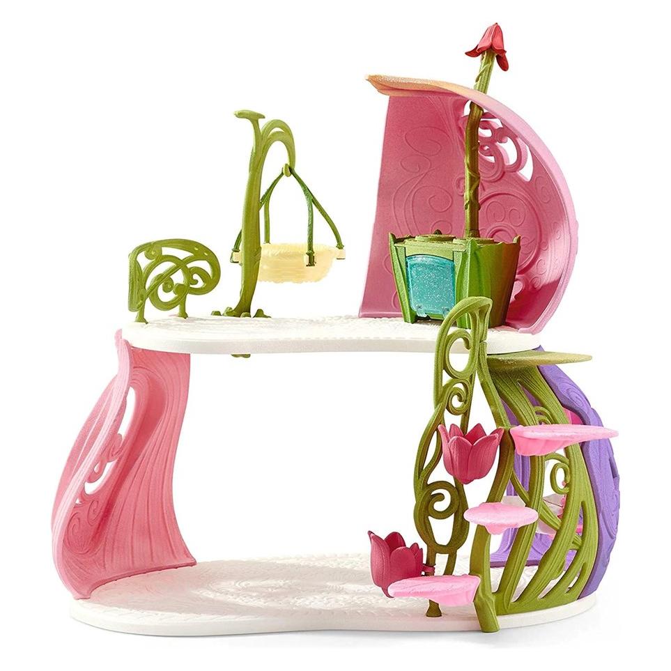Schleich Glitzerndes Blütenhaus mit Einhörnern, See und Stall (19555)