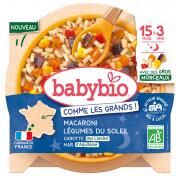 Babybio Bonne Nuit Macaroni Légumes du Soleil Maïs Carotte de 15 Mois à 3 Ans Bio 200 g - Carton 1 assiette de 200 g