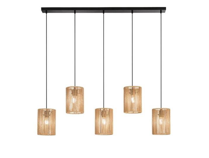 Hängeleuchte Luce Ambiente e Design, Schwarz, Metall, Papier, zylindrisch, 15x176x115 cm, mit Pendel, Lampen & Leuchten, Innenbeleuchtung, Hängeleuchten, Pendelleuchten